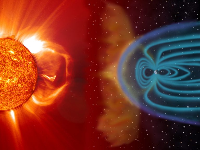 Coronal mass ejections sometimes reach out in the direction of Earth. © ESA/NASA - SOHO/LASCO/EIT