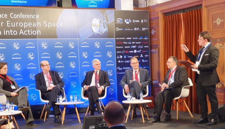14th European Space Conference panel featuring RHEA's Michel Bosco