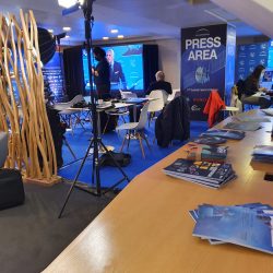 RHEA's OpenSpace magazine in the press area at the 14th European Space Conference