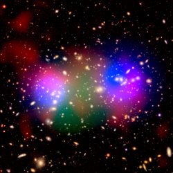 Image of a galaxy cluster acting as a cosmic furnace captured by the XMM Newton space telescope - image copyright ESA et al